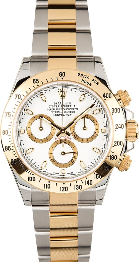 rolex daytona automatic two tone mit weißem zifferblatt